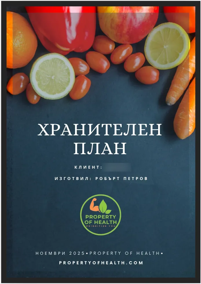 Корица на примерен хранителен план